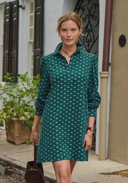 Teal Geometric Print Shirt Dress for Casual Chic Teal Geometric Print Shirt Dress for Casual Chic — Shirt Dresses
