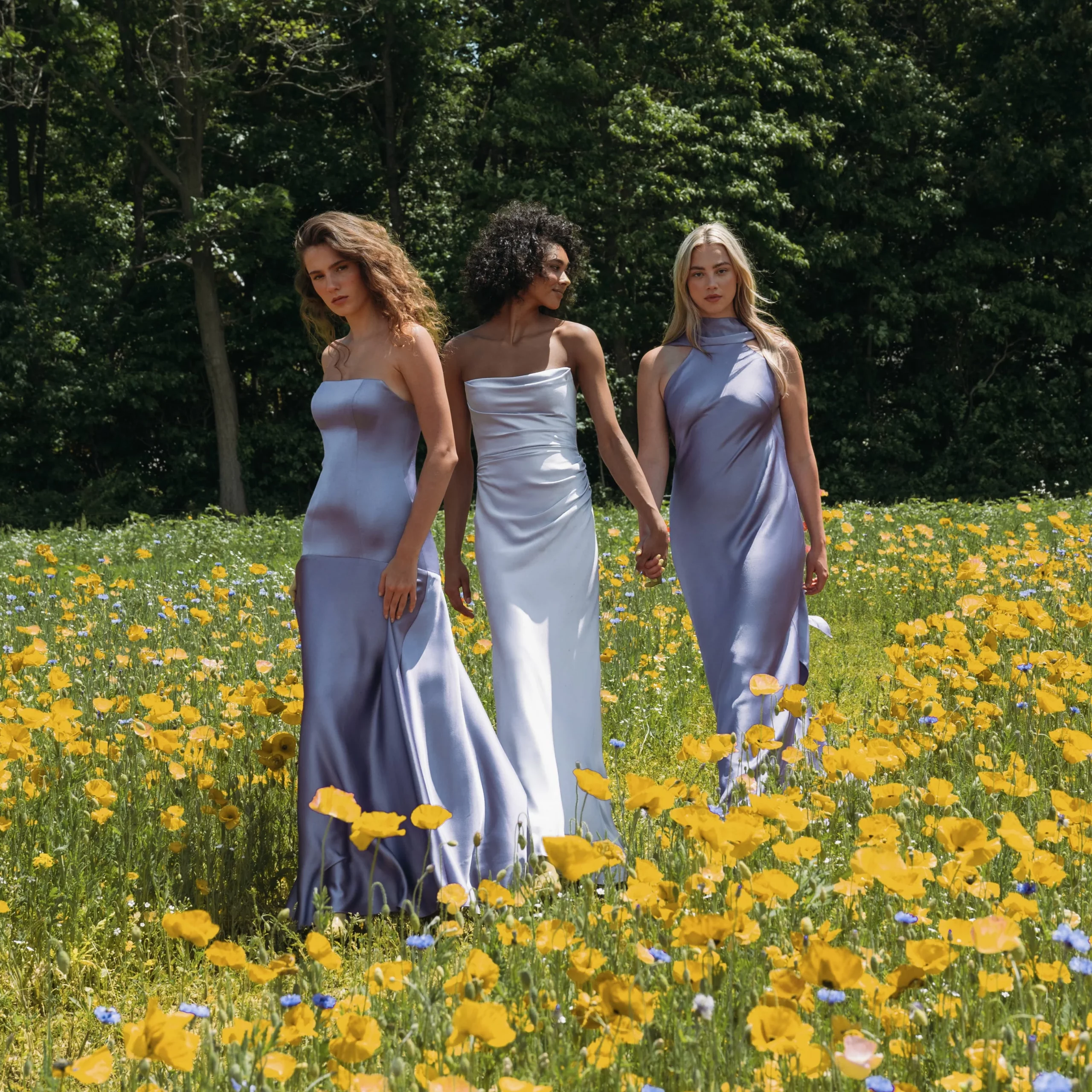 Strapless Satin A-Line Gowns in Pastel Hues Strapless Satin A-Line Gowns in Pastel Hues — Formal Dresses