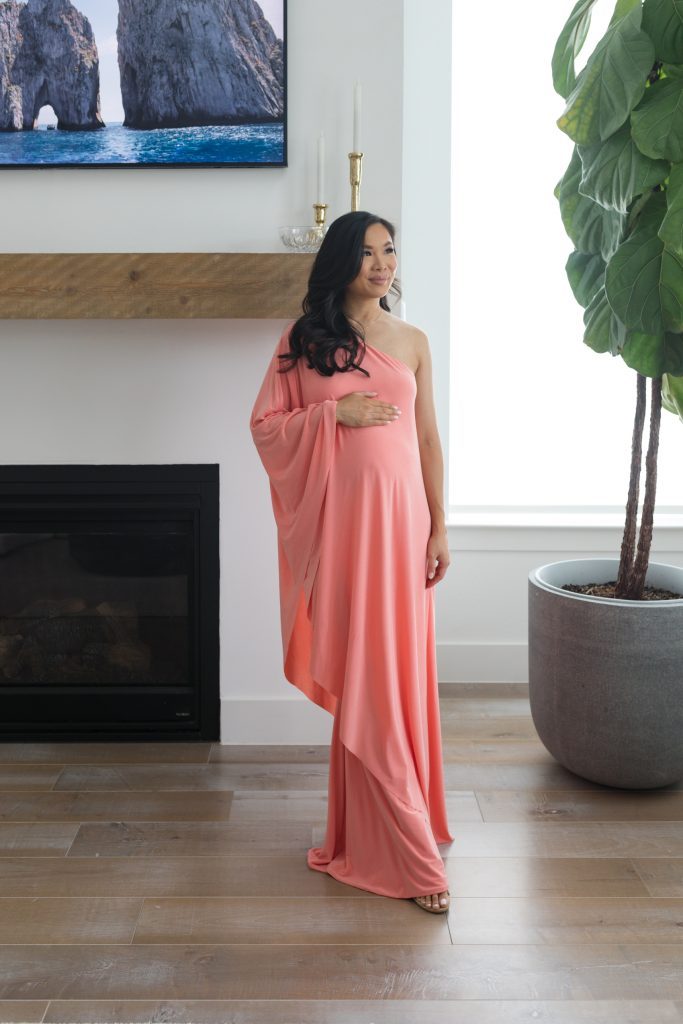 Coral Pink One-Shoulder Maxi for Evening Wedding Guest Attire — Wedding Guest Dresses