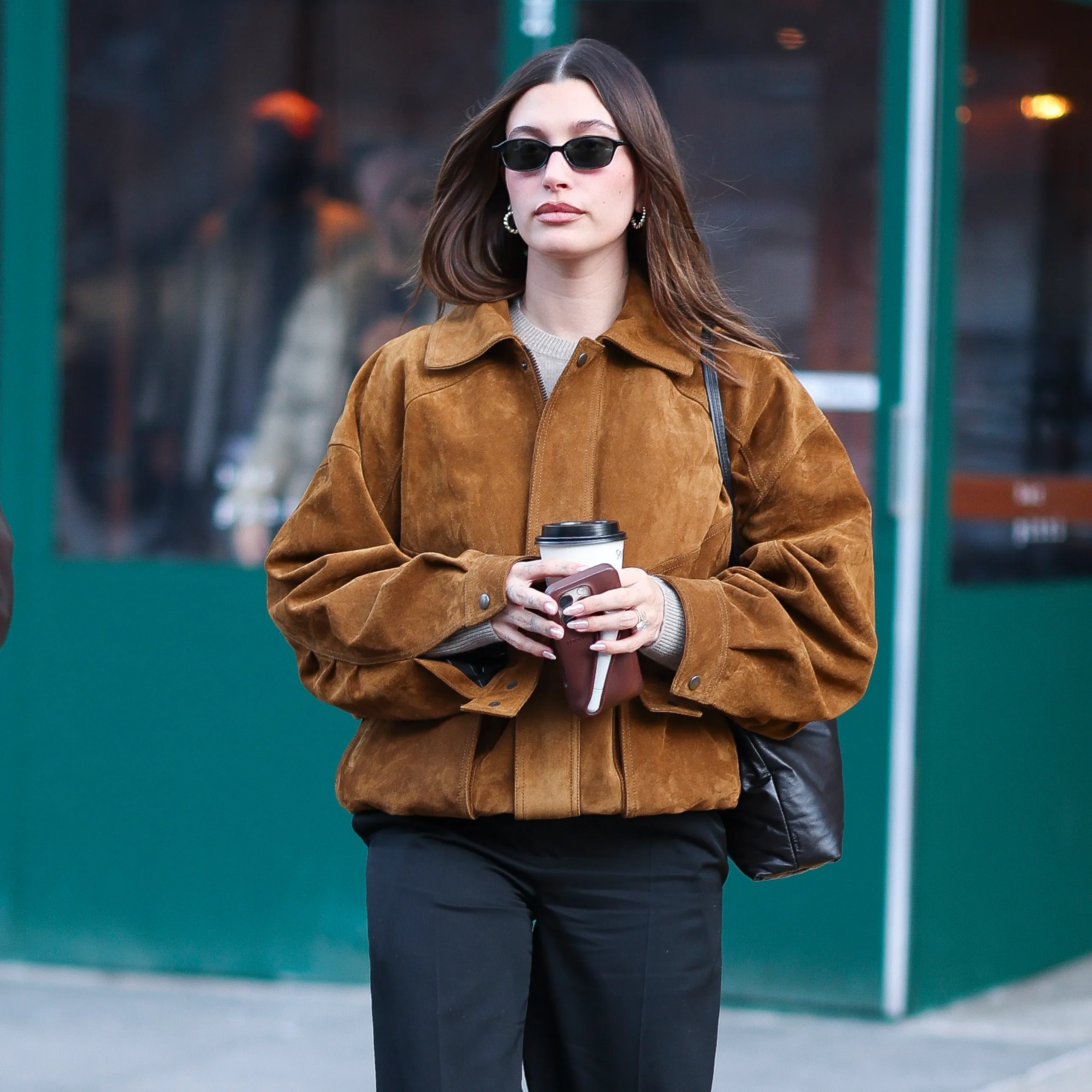 Chic Streetwear with Oversized Suede Bomber Chic Streetwear with Oversized Suede Bomber — Bomber Jackets