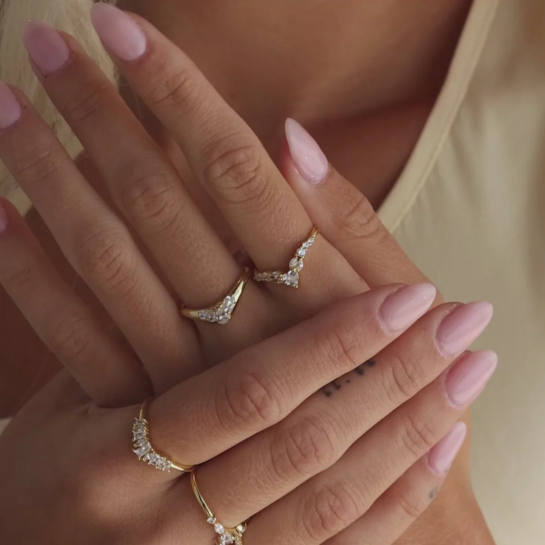Diamond Chevron Rings Paired with Silk Diamond Chevron Rings Paired with Silk — Silver Jewelry