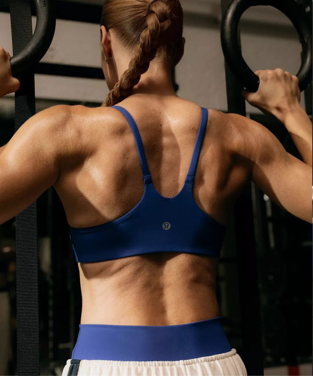 Workout Ready: Royal Blue Sports Bra and White Shorts Workout Ready: Royal Blue Sports Bra and White Shorts — Lululemon Outfits