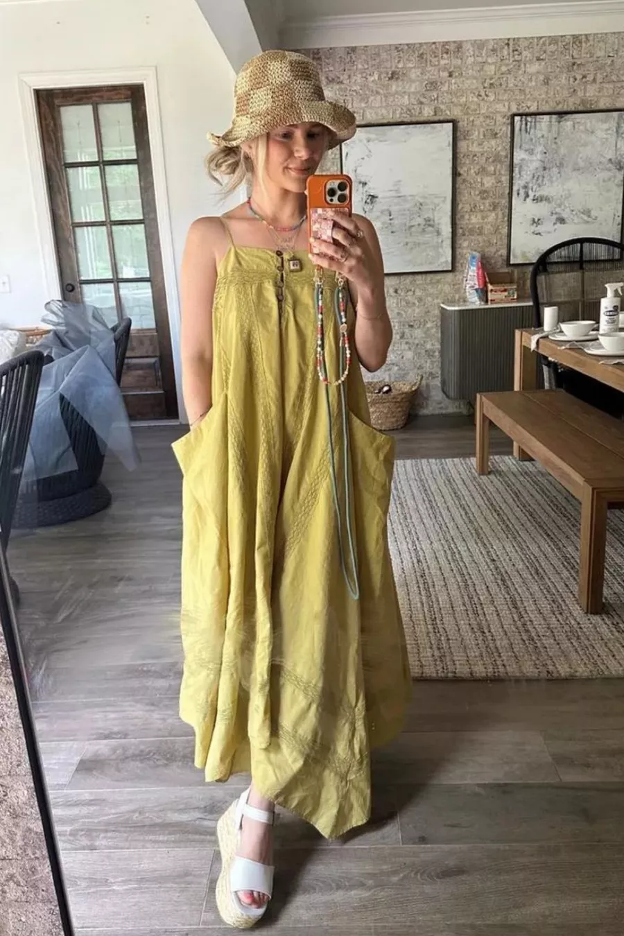 Vibrant Yellow Textured Maxi Dress with Espadrilles Vibrant Yellow Textured Maxi Dress with Espadrilles — Free People Outfits