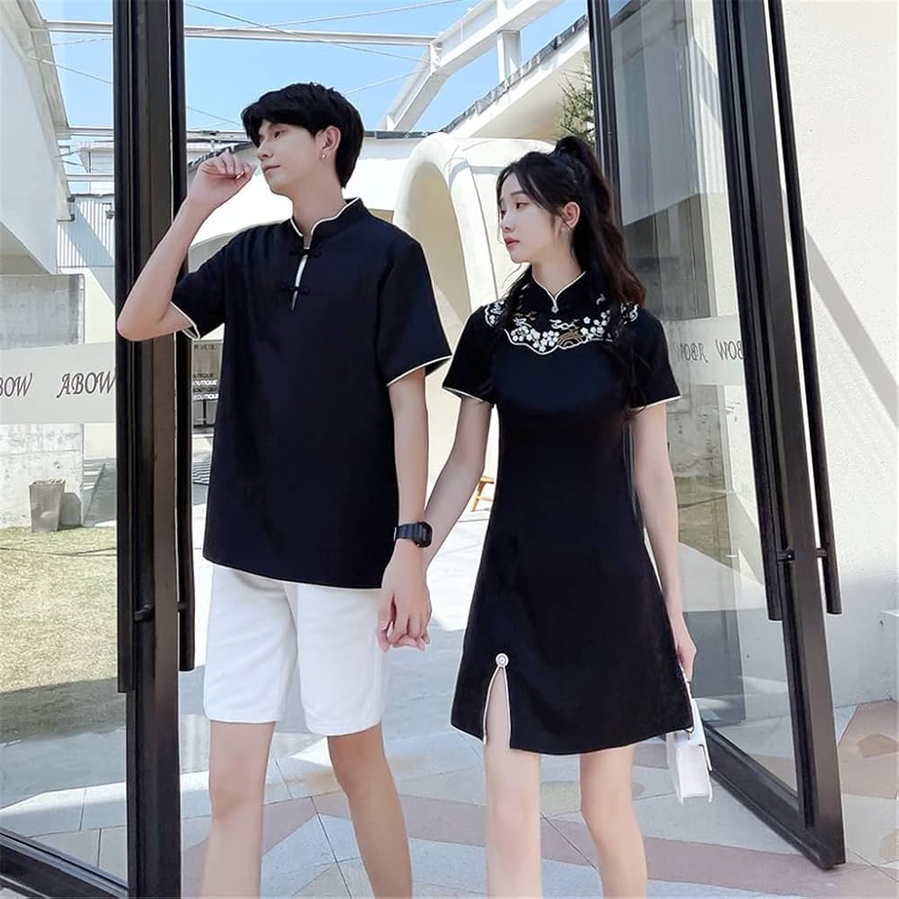 Traditional Elegance with Matching Cheongsams — Matching Couple Outfits