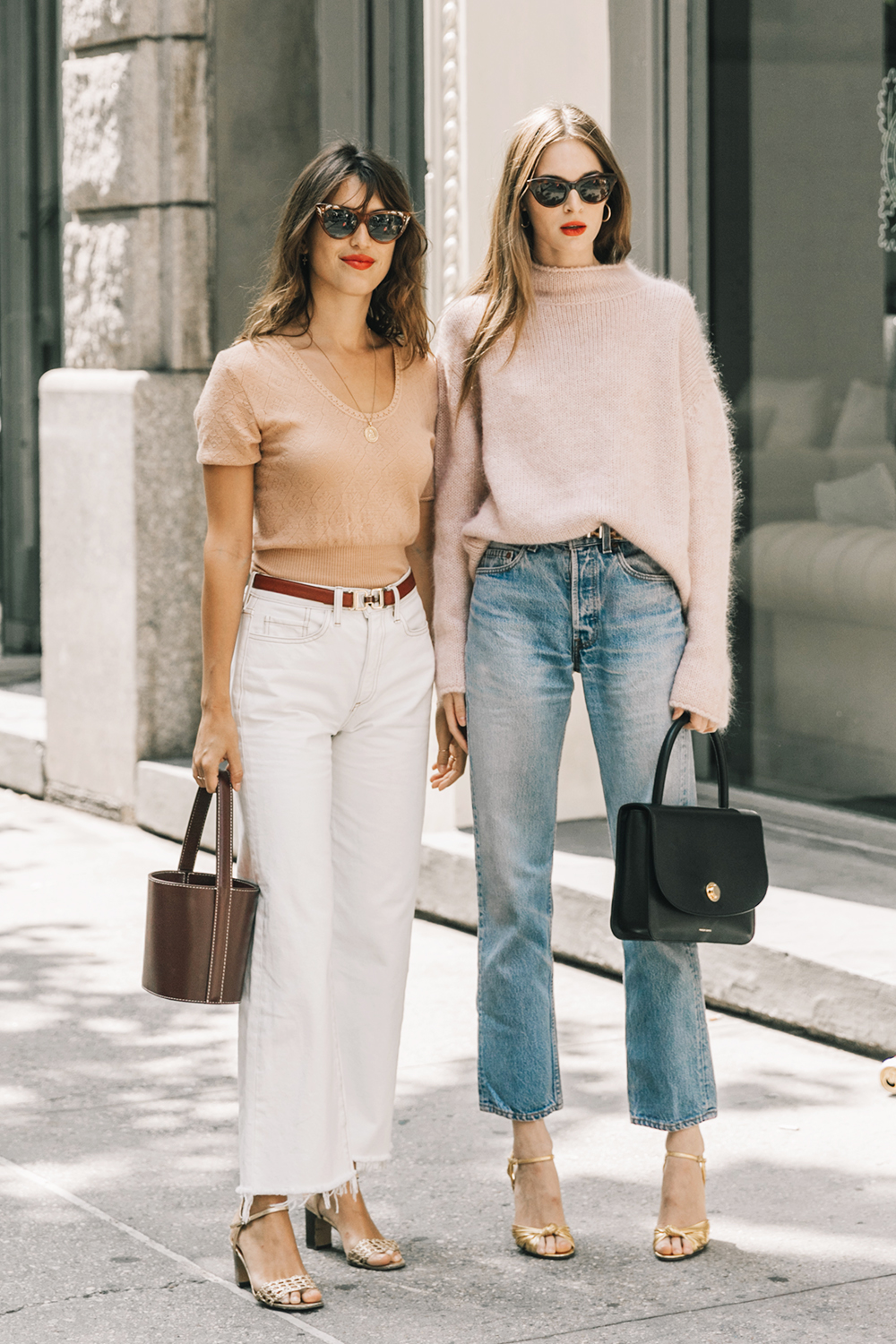 Chic City Exploration: Coordinated Knitwear and Denim Chic City Exploration: Coordinated Knitwear and Denim — Best Friend Matching Outfits