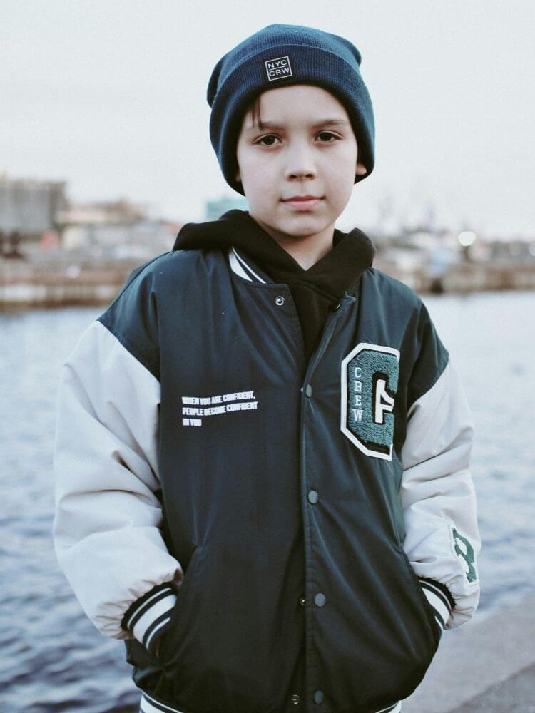Retro Varsity Style: Jacket Layered Over Hoodie Retro Varsity Style: Jacket Layered Over Hoodie — Boys Outfits