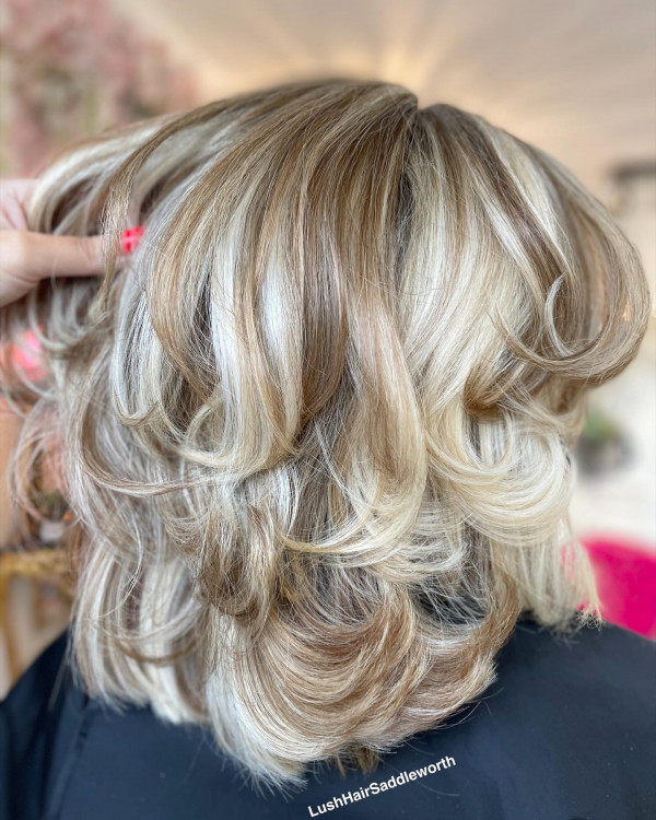 Blonde Butterfly With Brown Highlights — Butterfly Haircut Short Hair