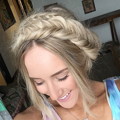 DIY Blonde Collarbone Layers Crown — Milkmaid Braid