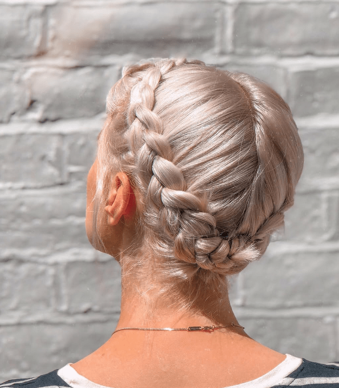 Platinum Blonde Dutch Braids Crown — Milkmaid Braid