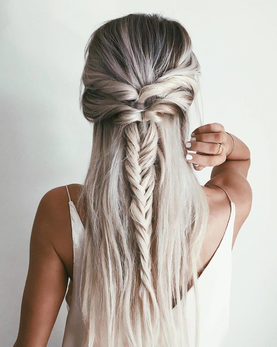Ash Blonde Fishtail With Twisted Sections — Mermaid Braid