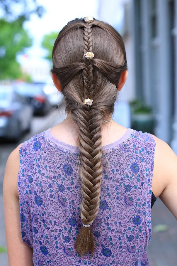 Neat Fishtail Braid With Pins — Mermaid Braid