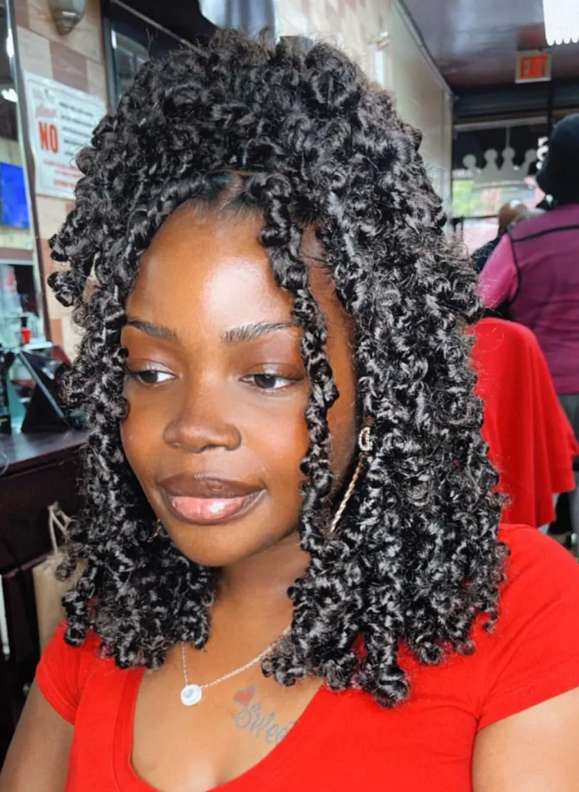 Short and Textured Butterfly Braids