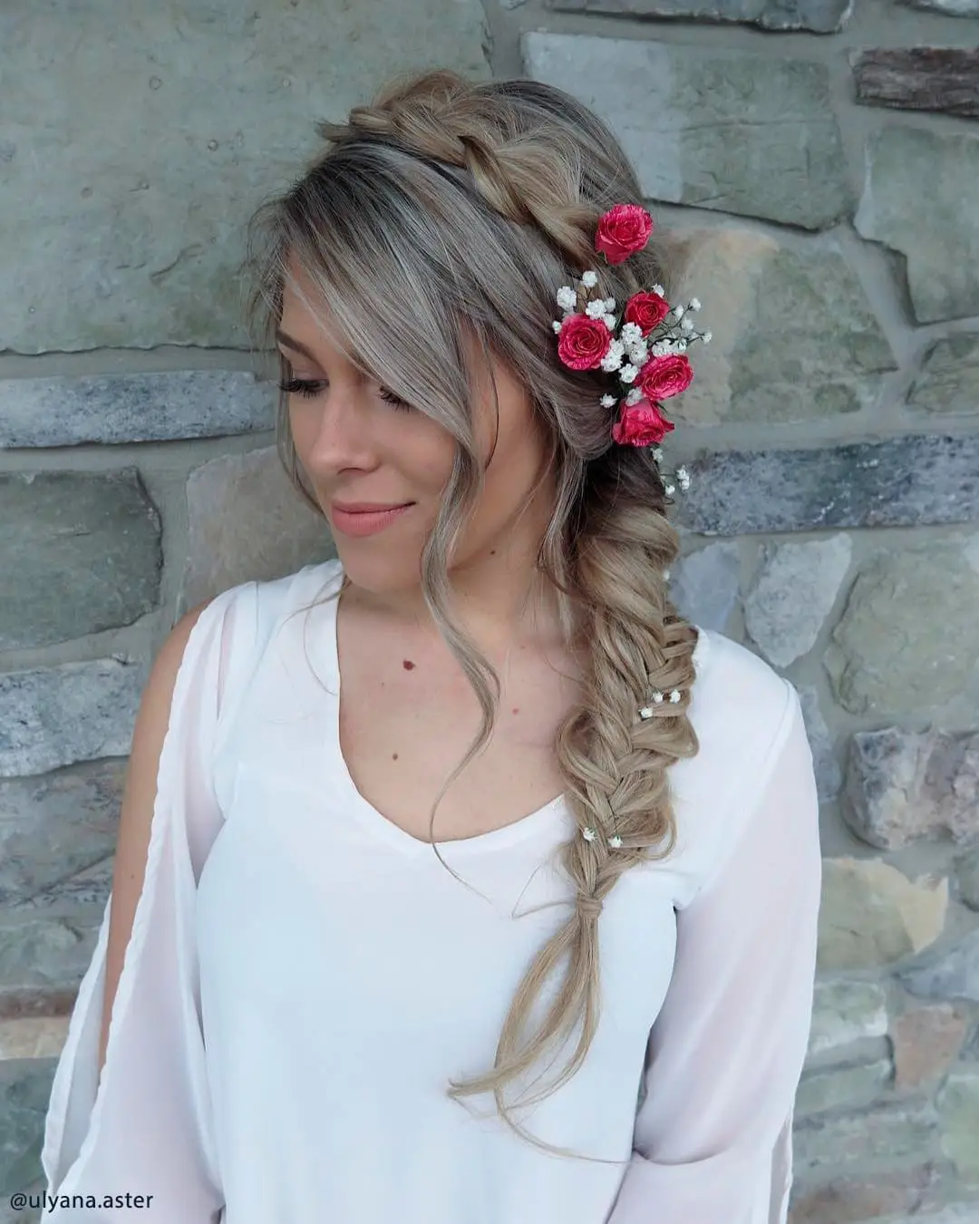 Mid-Back Romantic Ash Blonde Fishtail — Blonde Braids