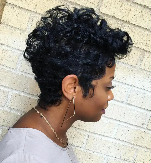 Short Layered Black Curls With Bangs — A Black Woman With Thick — Haircuts for Black Women Over 60