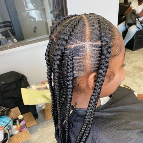 Coily Braids in Large Sections Coily Braids in Large Sections — Pop Smoke Braids