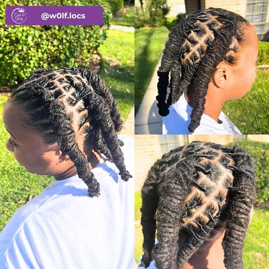 Diamond Parting Barrel Twists on Locs