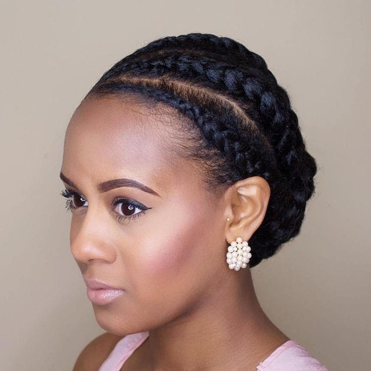 Cornrows to Braided Bun Cornrows to Braided Bun — Easy Natural Hairstyles