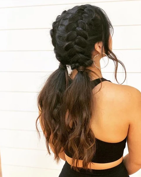 Chunky French Braids With Loose Ponytails Chunky French Braids With Loose Ponytails — Pigtails