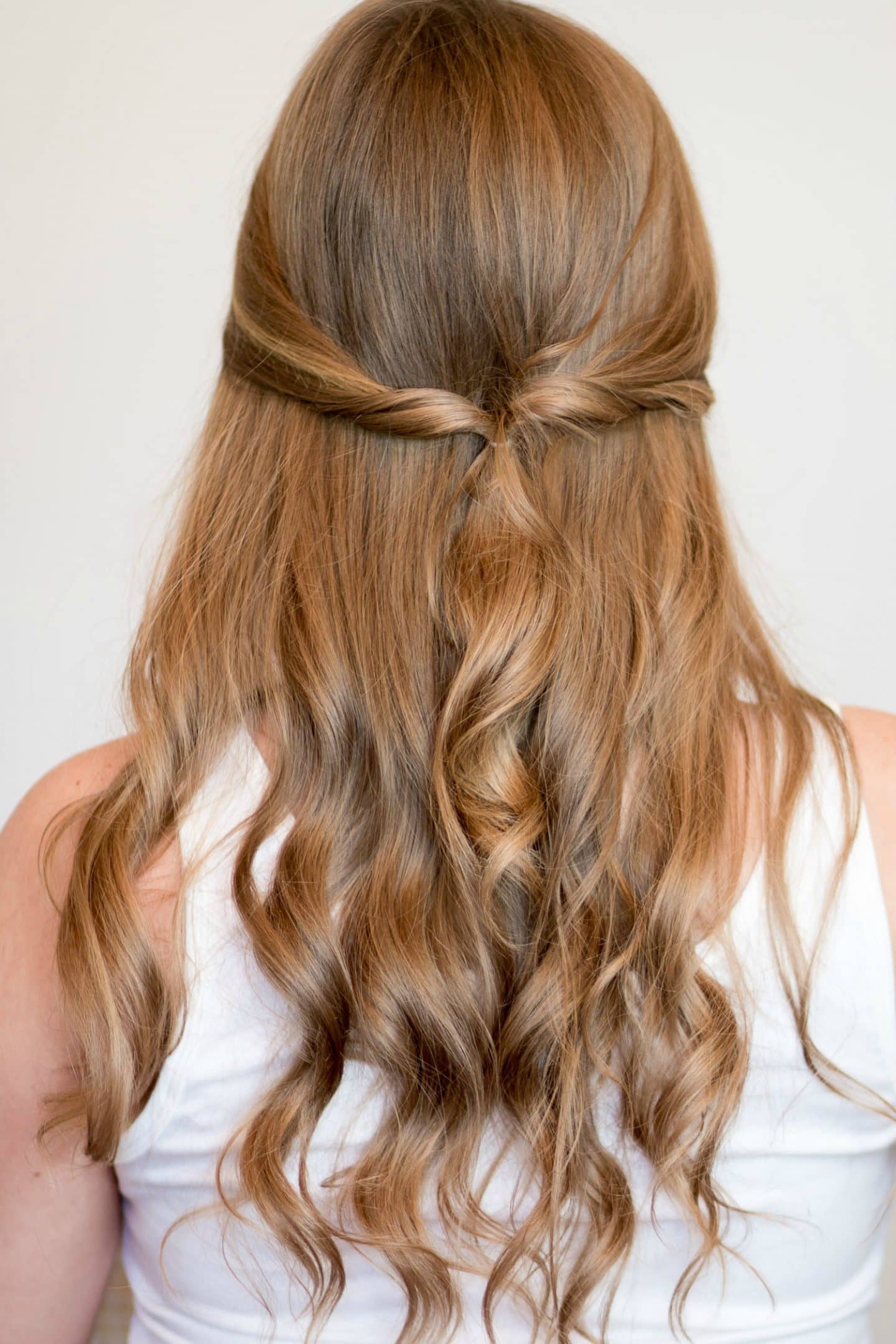 Twisted Half-Up Waves — It Has A Middle Parting And No Bangs — Heatless Hairstyles