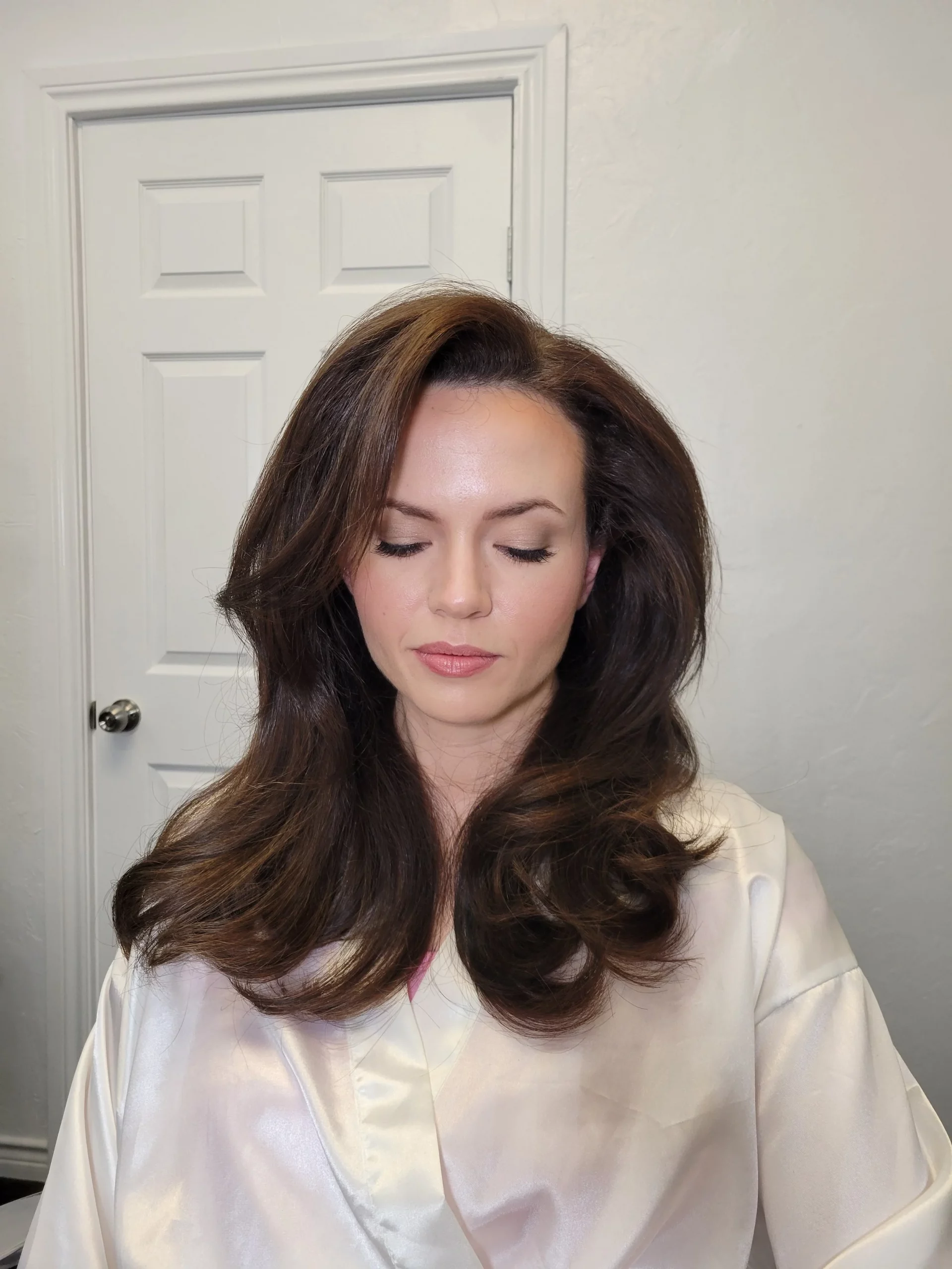 Dark Brown With Auburn Highlights Dark Brown With Auburn Highlights — 90s Blowout