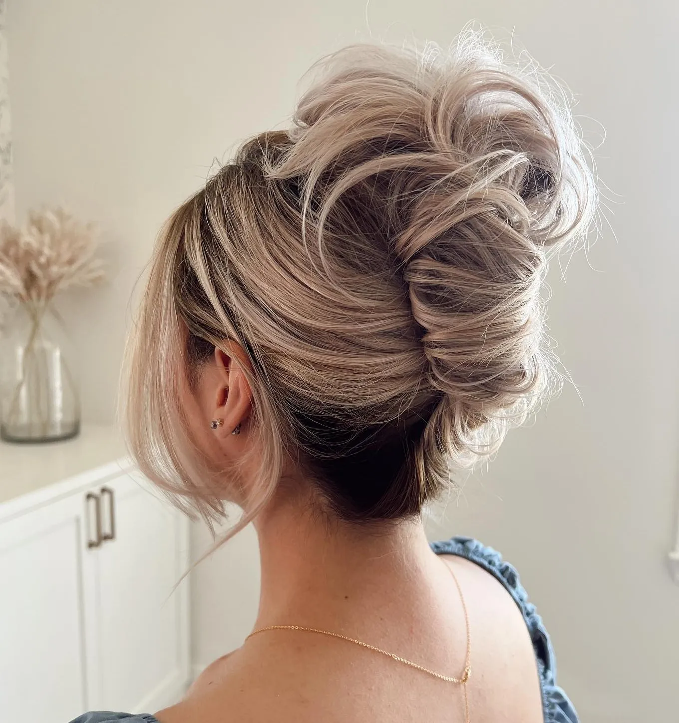 Ash Blonde Twisted Updo with Loose Strands Ash Blonde Twisted Updo with Loose Strands — Hairstyles for Long Hair