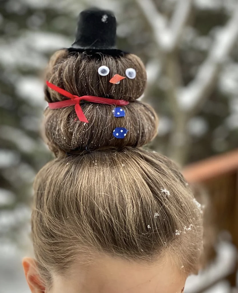 Snowman Bun for a Winter Wonderland — Crazy Hair Day Ideas