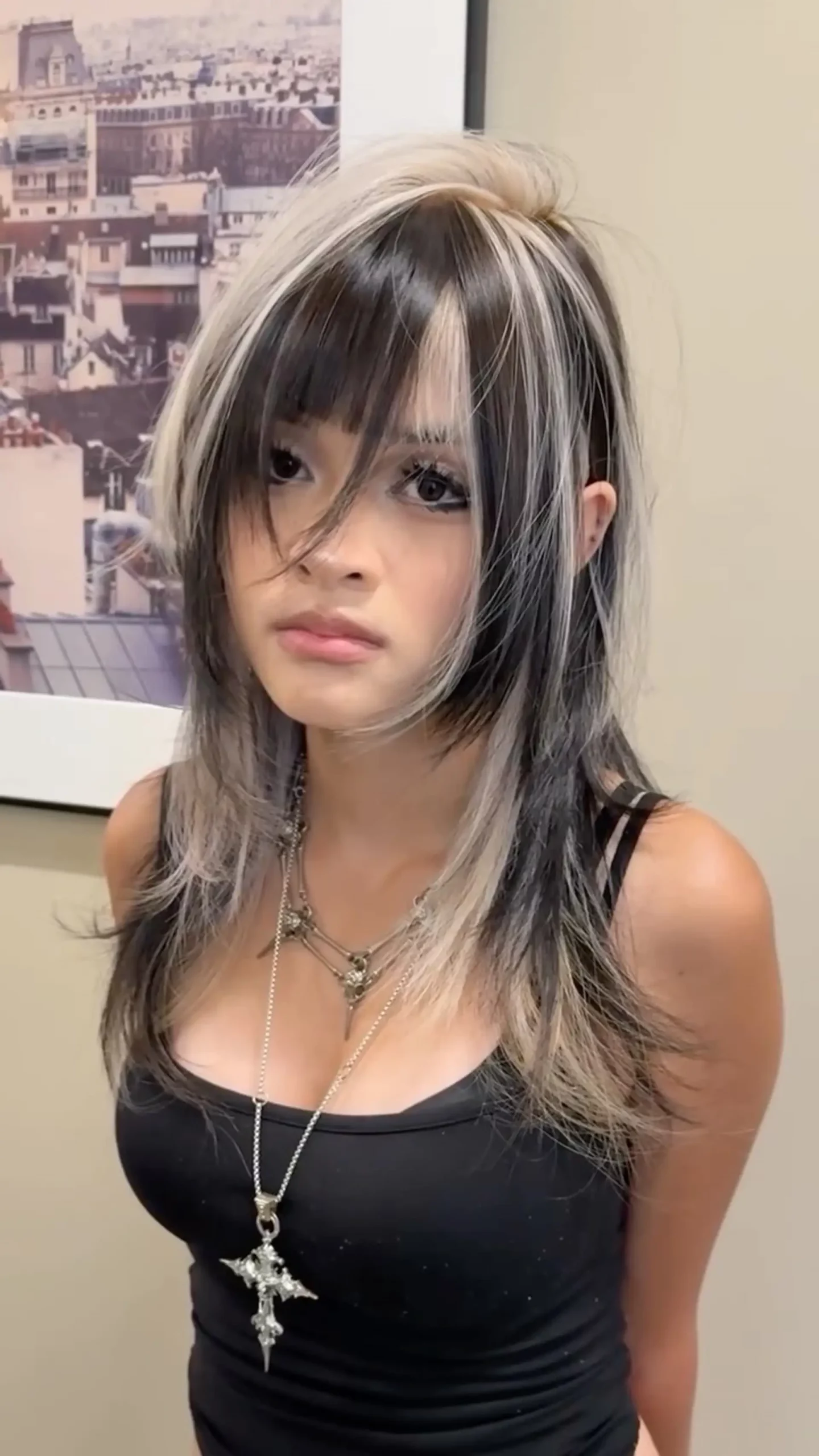 Textured Shag With Blonde Highlights Textured Shag With Blonde Highlights — Goth Hairstyles