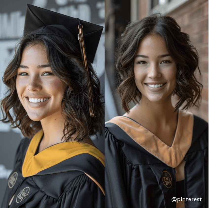 Chic Chin-Length Bob With Waves Chic Chin-Length Bob With Waves — Graduation Hairstyles