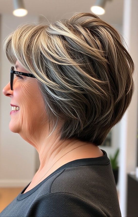 Textured Ash Brown Bob with Highlights Textured Ash Brown Bob with Highlights — Haircuts for Women Over 60