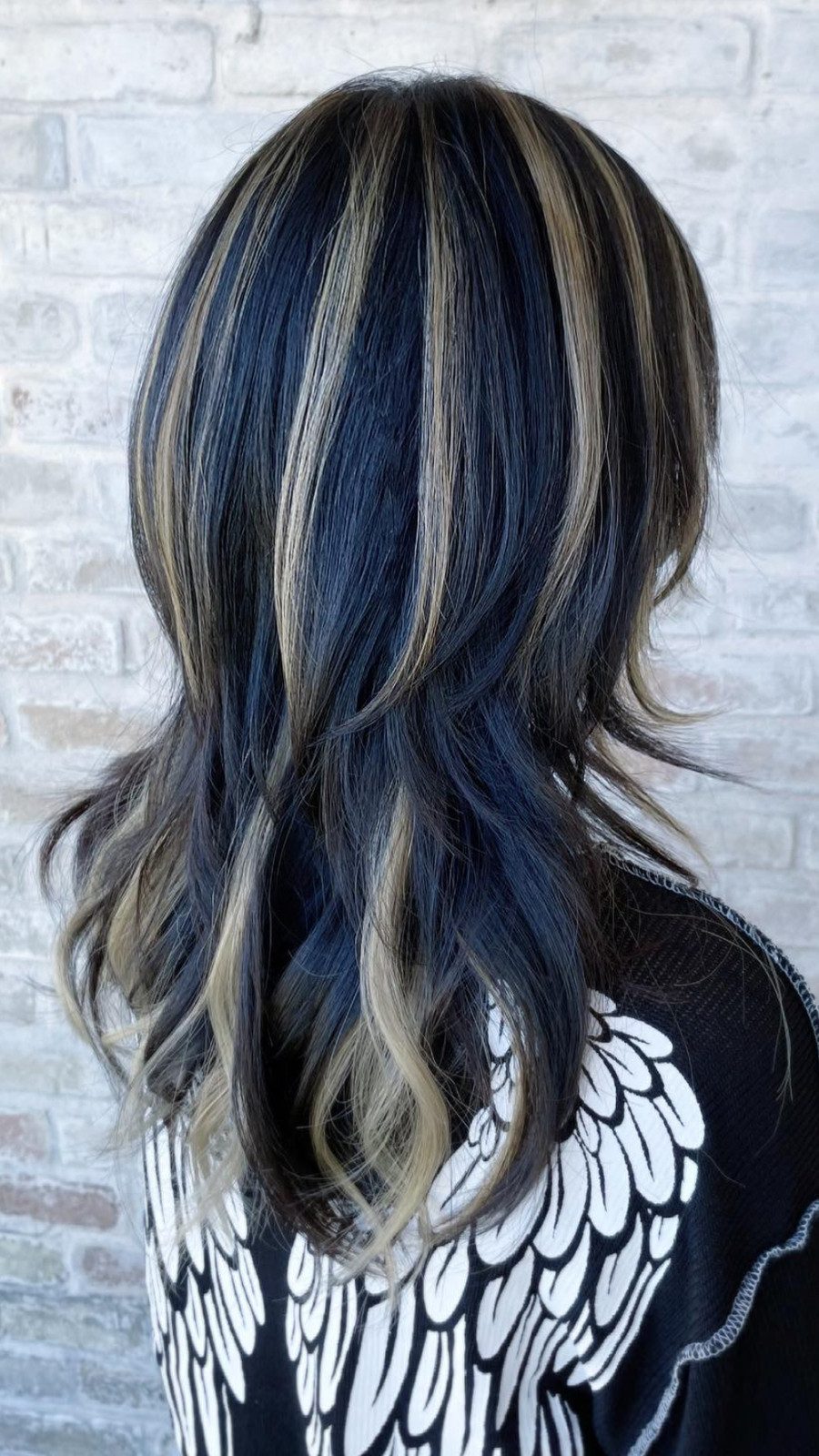 Prominent Ash And Blonde Mix — Highlights on Black Hair