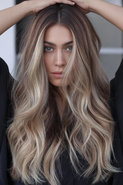Wavy Medium Density Visual Idea — Brown and Blonde Hair