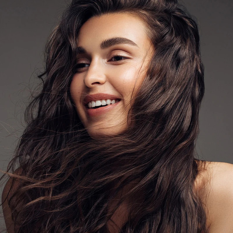 Visual Idea — A Woman With Long Chocolate Brown Hair