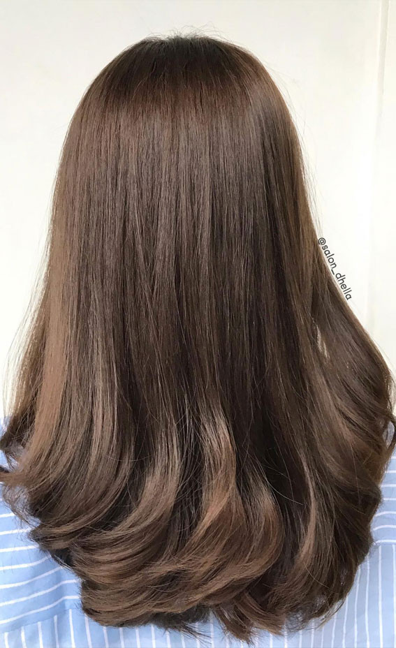 Ash Brown Lob With Mocha Undertones — Mocha Brown Hair