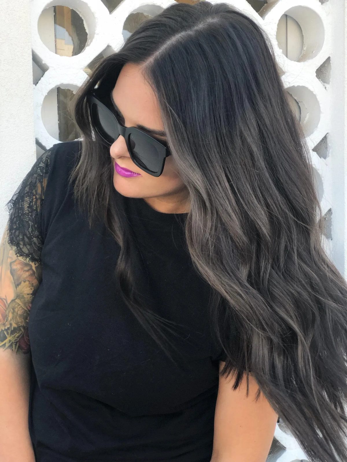 Dark Brown with Ash Blonde Balayage Dark Brown with Ash Blonde Balayage — Cool Brown Hair