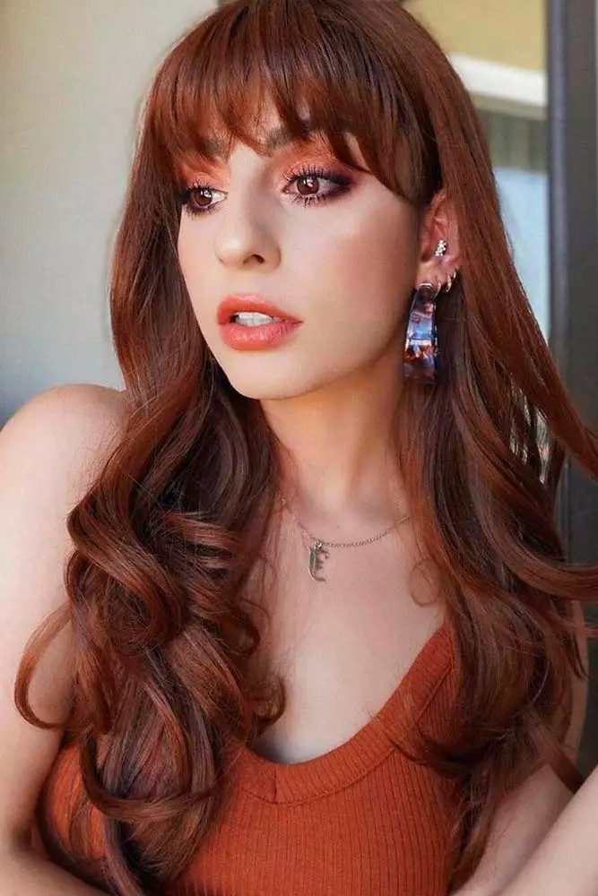 Dark Auburn With Copper Undertones and Bangs Dark Auburn With Copper Undertones and Bangs — Dark Auburn Hair