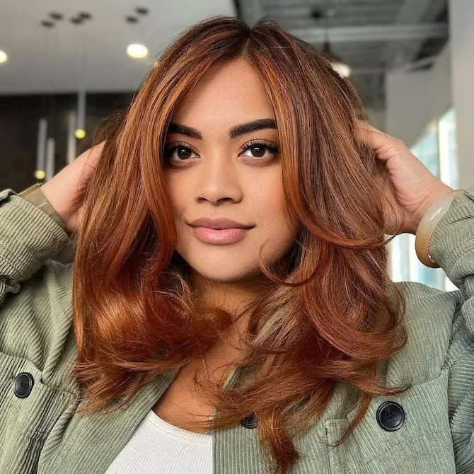 Visual Idea — Complemented By Lighter Copper Balayage — Copper Hair