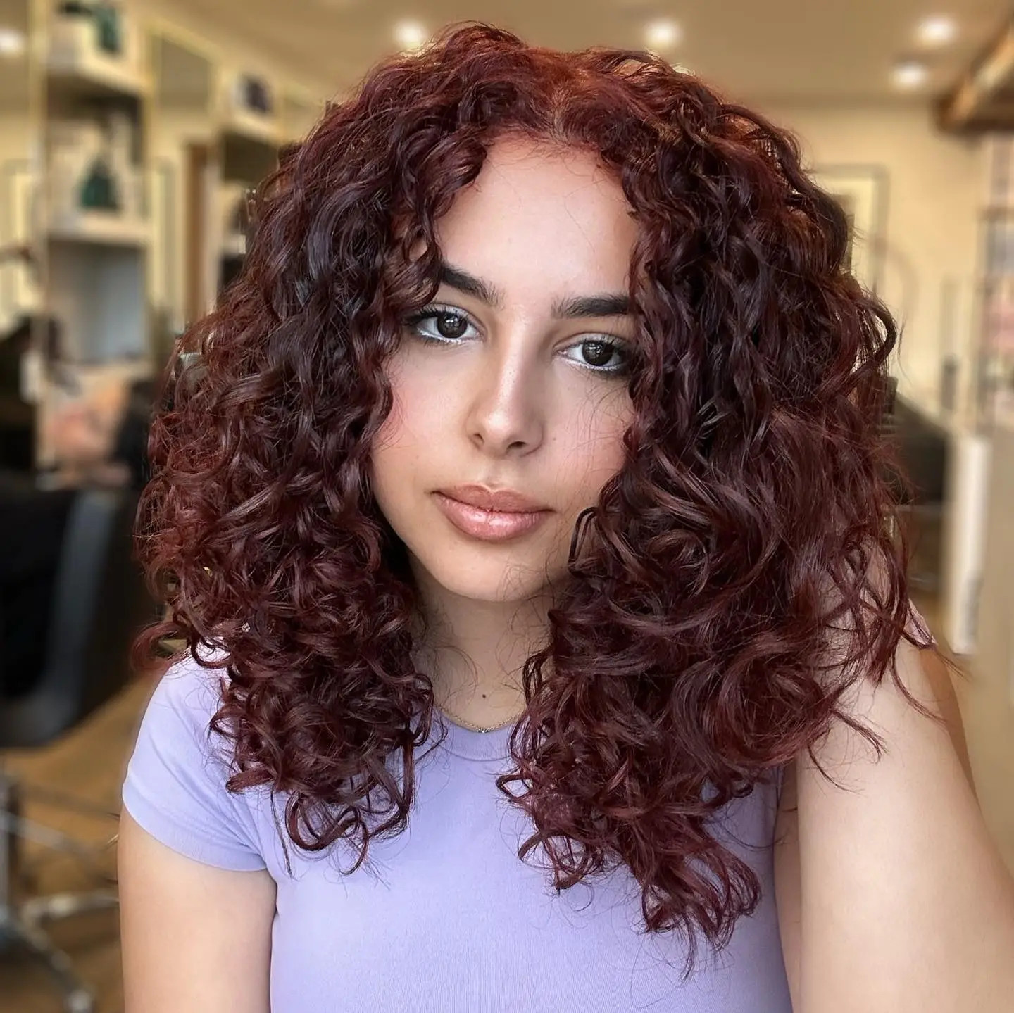 Collarbone Layers In Rich Black Cherry — Black Cherry Hair