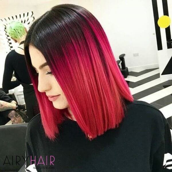 Black To Vibrant Pink Ombre Visual Idea Black To Vibrant Pink Ombre Visual Idea — Red and Black Hair