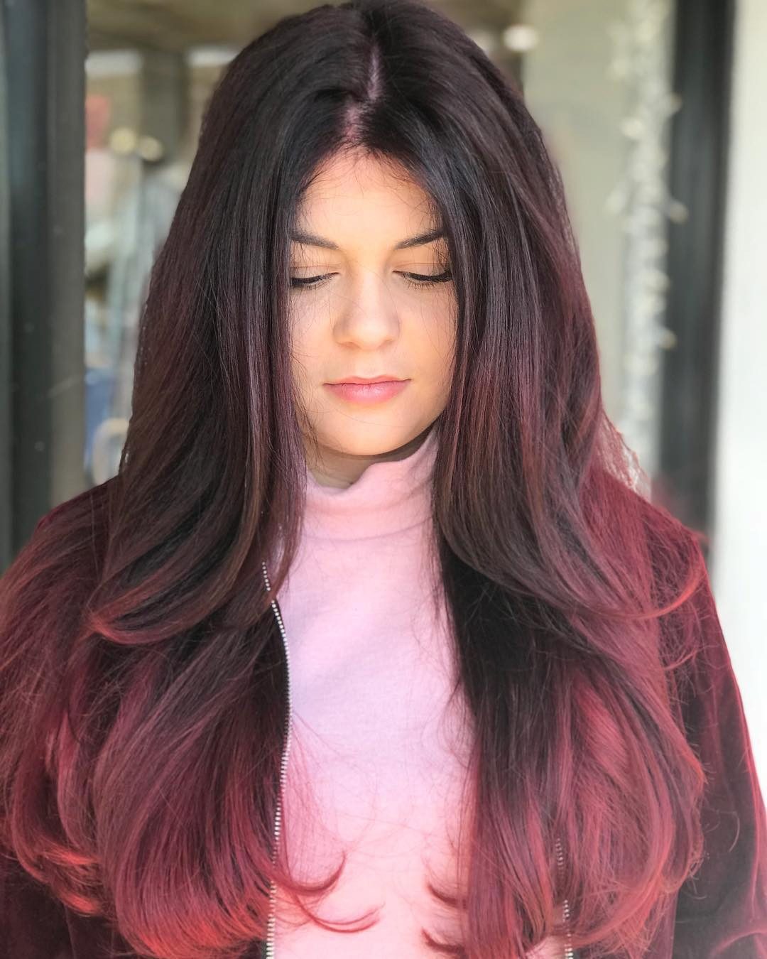 Black to Deep Red Ombré Black to Deep Red Ombré — Red and Black Hair