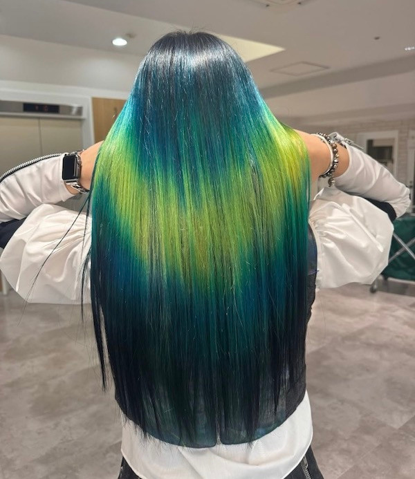 Black To Green Blue Ombre — Green Hair