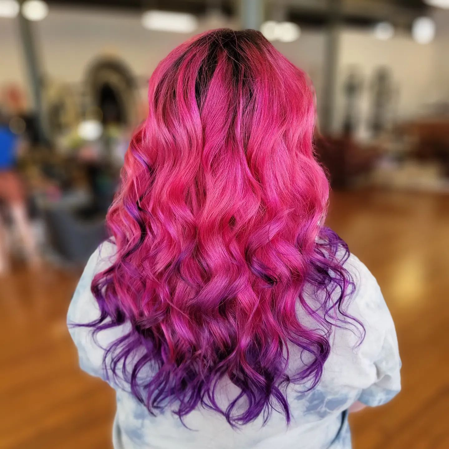 Vibrant Pink To Purple Ombre — Pink and Purple Hair