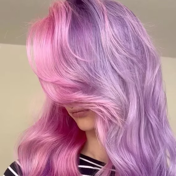 Air Dried Pink And Purple Split Dye — Pink and Purple Hair