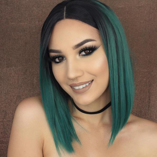 Black to Teal Ombré Bob Black to Teal Ombré Bob — Teal Hair