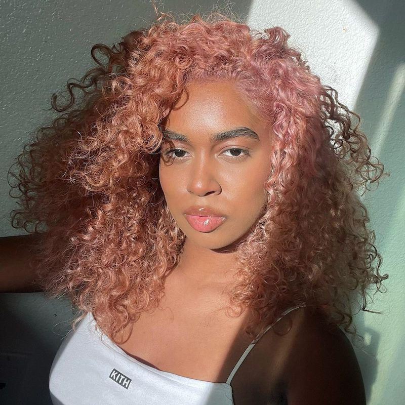 Rich Rose Gold Thick Curly Hair Rich Rose Gold Thick Curly Hair — Rose Gold Hair