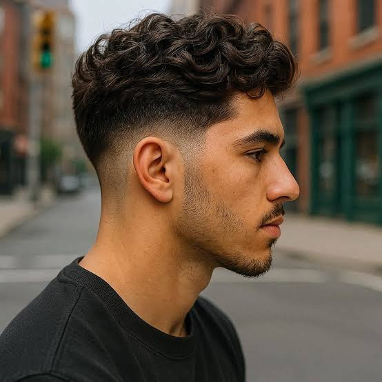 Textured Curly Top With Clean Fade — Taper Fade Curly Hair
