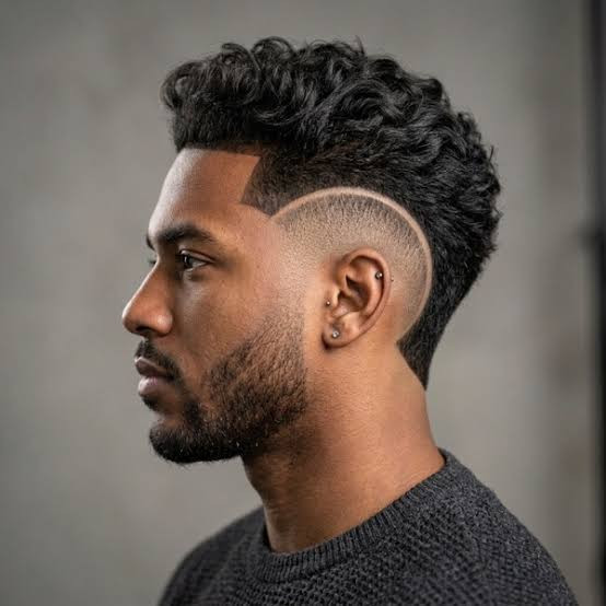 Curly Hair With Undercut Fade — Burst Fade