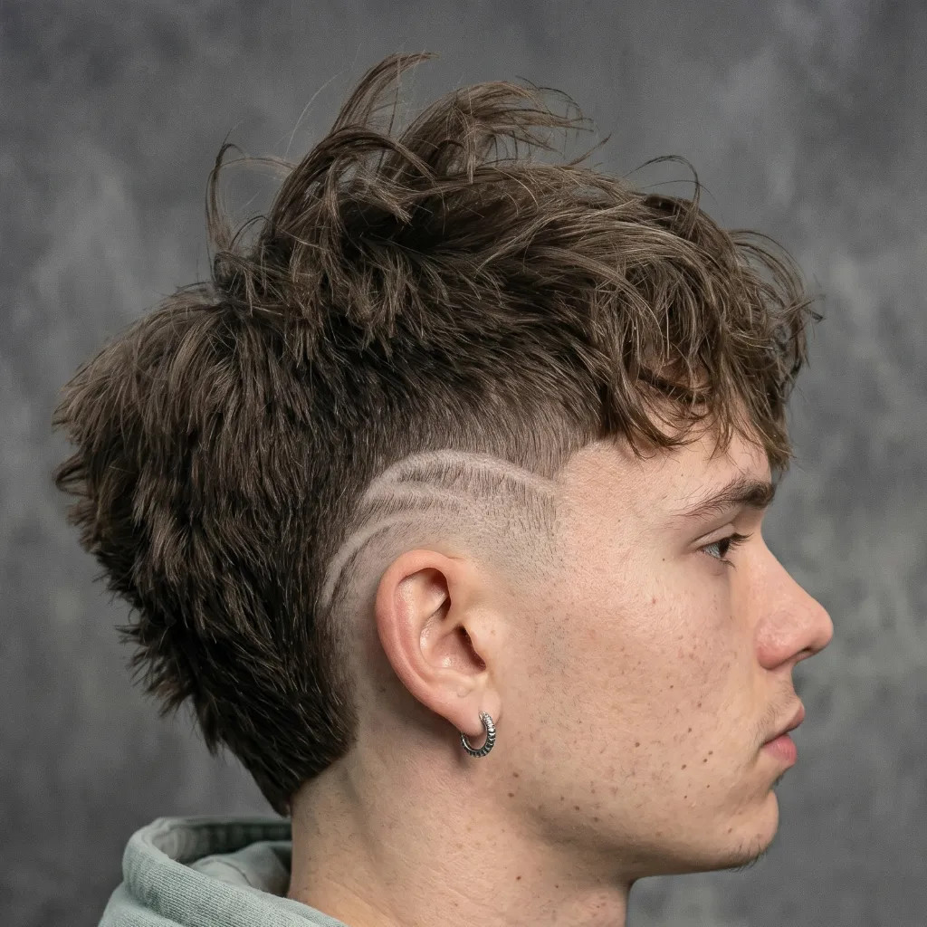 Wavy Hair With Undercut Design — Burst Fade