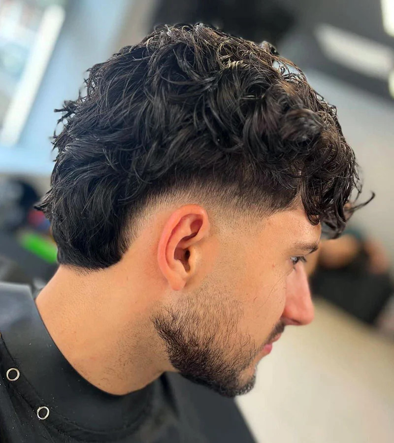 Straight Mullet With Textured Top — Burst Fade