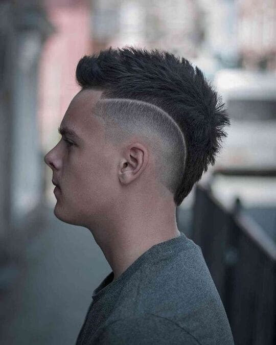 Thick Mohawk With Volume And Fade — Burst Fade