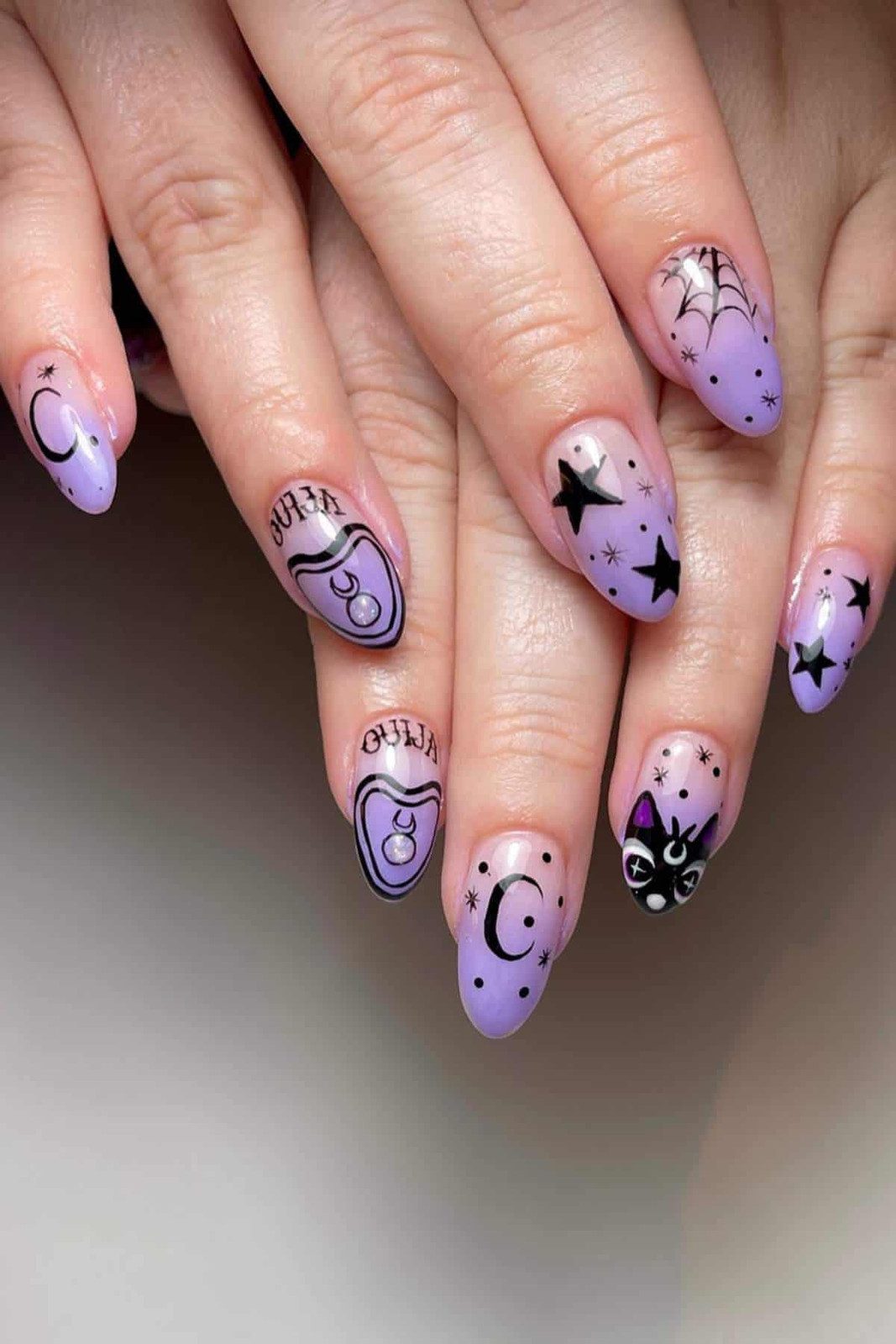 Halloween Visual Idea Halloween Visual Idea — Moon and Stars Nails